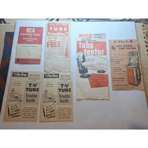 Vintage 1950s TV Radio Tube Troubleshooting Guides Pep Boys RCA Ephemera Lot